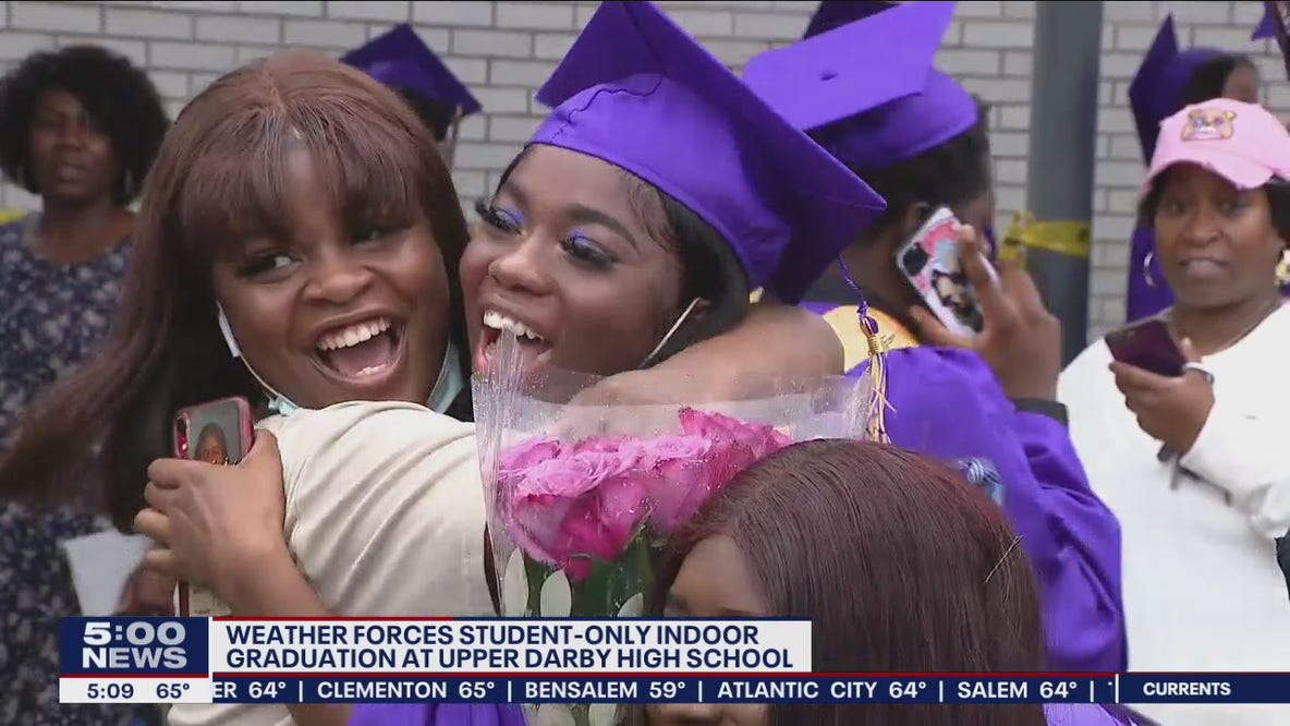 Weather forces student-only indoor graduation for Upper Darby High School